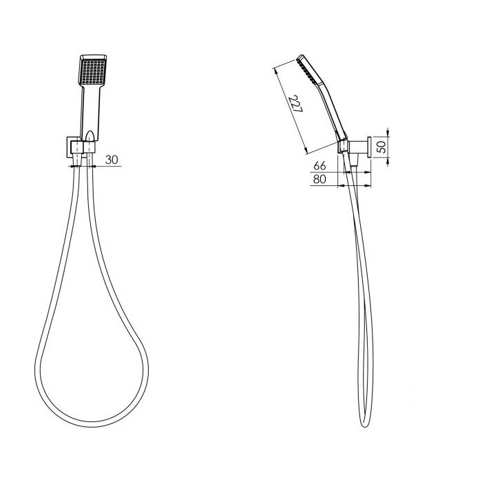 Phoenix Lexi Shower on Bracket Matte Black