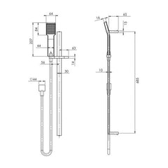 Phoenix Lexi Deluxe Shower RaIl Brushed Nickel