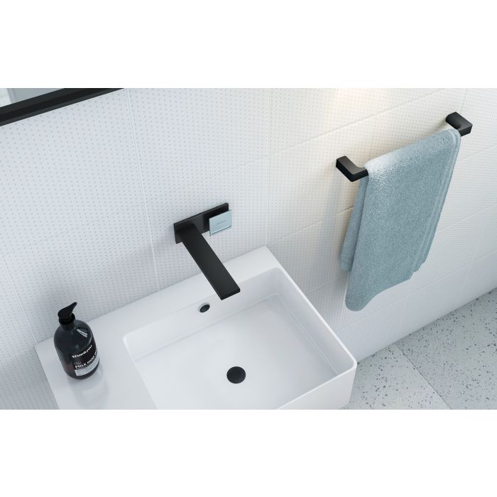 Phoenix Gloss Hand Towel Rail - Matte Black