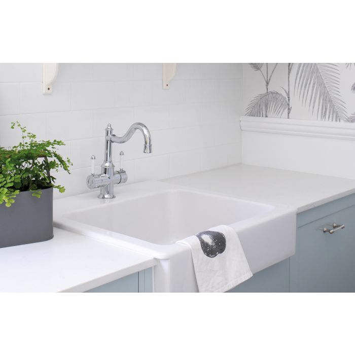 Phoenix Nostalgia Twin Handle Sink Mixer 230mm Shepherds Crook