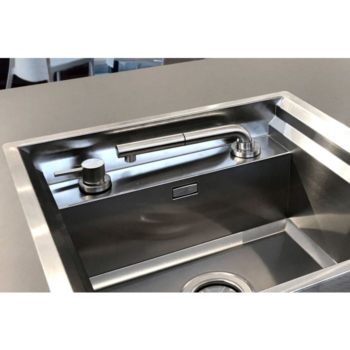 Linsol Domena Telescopic Pull Out Mixer Brushed Stainless Steel