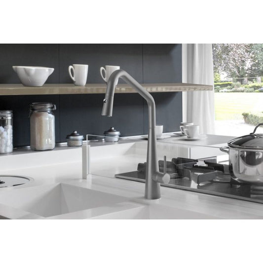 Linsol Elias Pull Out Sink Mixer Grey Wolf