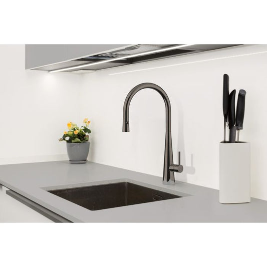 Linsol Giacomo Pull Out Sink Mixer Black Chrome