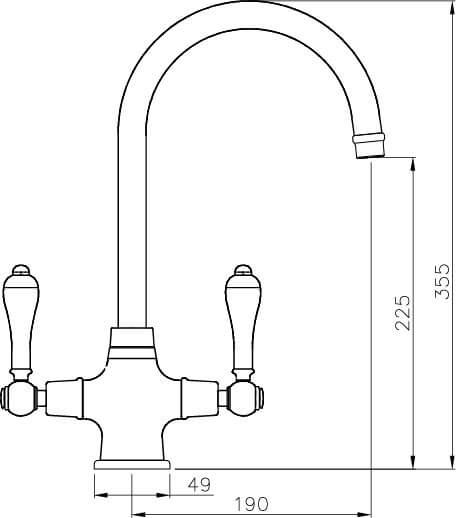 Ludlow Double Mixer Tap - Chrome