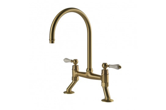 Ludlow Bridge Mixer Tap - Brushed Brass