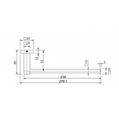 Modern National Luxe 270mm Towel Bar Chrome