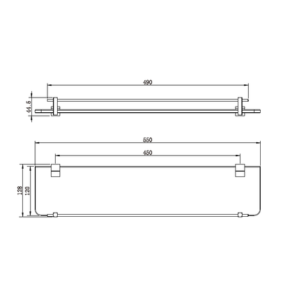 Modern National Luxe Glass Shelf Matte Black