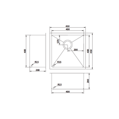 Modern National Square Kitchen Sink Gun Metal