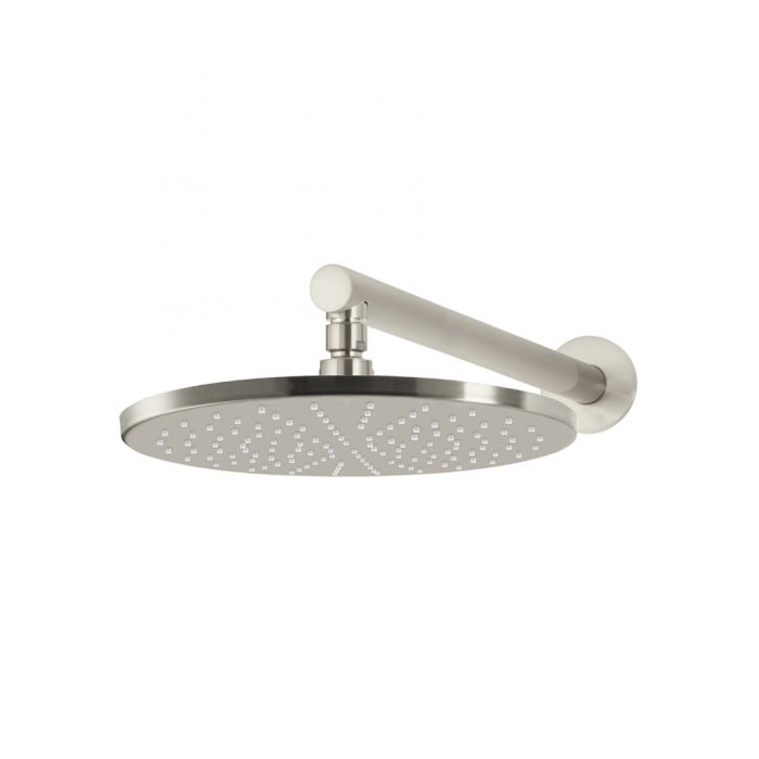 Meir Round 400mm Straight Wall Arm and 300mm Rose Brushed Nickel