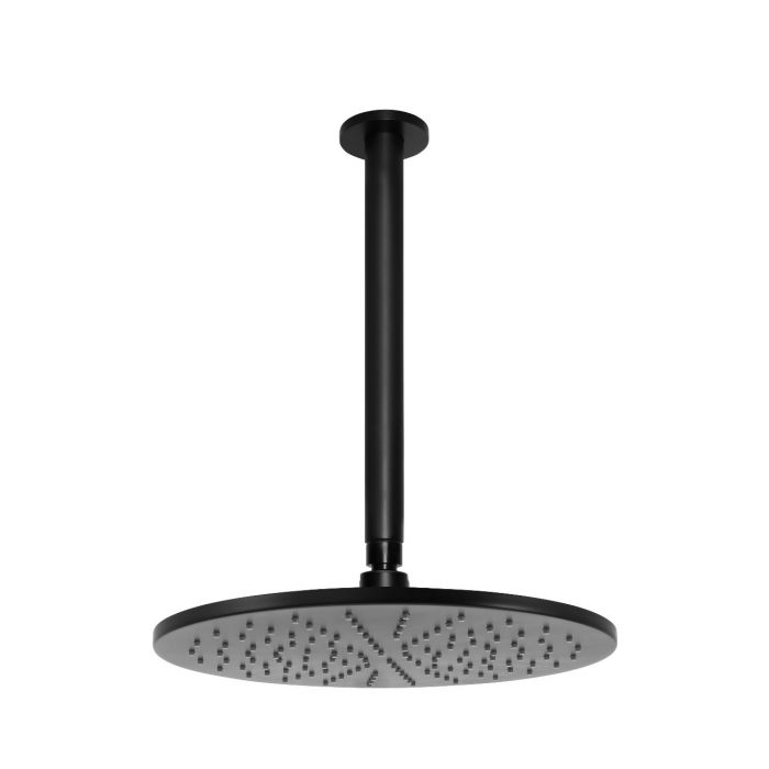 Meir Round Ceiling Arm and 300mm Rose Matte Black