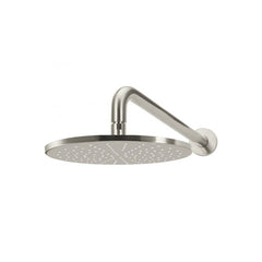 Meir Curved 400mm Wall Arm and 300mm Rose Brushed Nickel