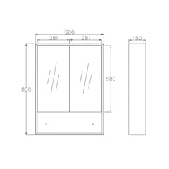 Otti 600mm x 800mm Marlo Shaving Cabinet