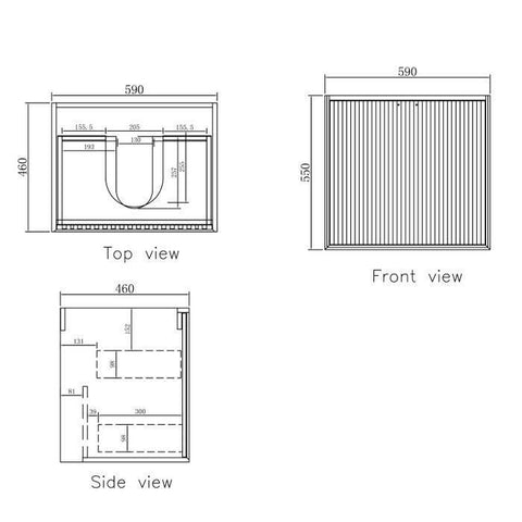 Otti 600mm Marlo CABINET ONLY Matte Black