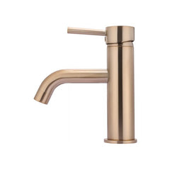 Meir Round Basin Mixer Curved Champagne