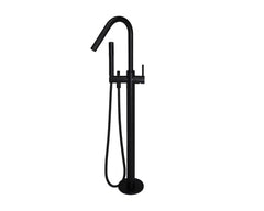 Meir Round Freestanding Bath Spout Combination Mixer Matte Black MB09