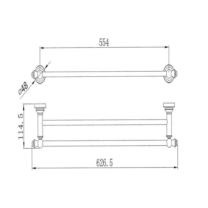 Modern National Bordeaux/Montpellier Traditional Double Towel Rail