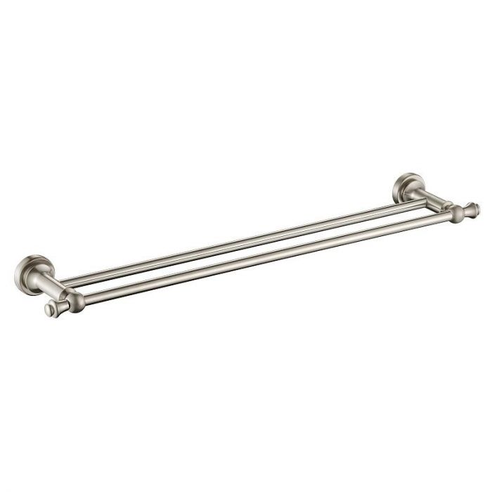 Modern National Bordeaux/Montpellier Brushed Nickel Double Towel Rail
