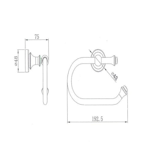 Modern National Bordeaux/Montpellier Brushed Nickel Toilet Roll Holder