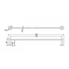 Modern National Mirage Single Towel Rail Chrome