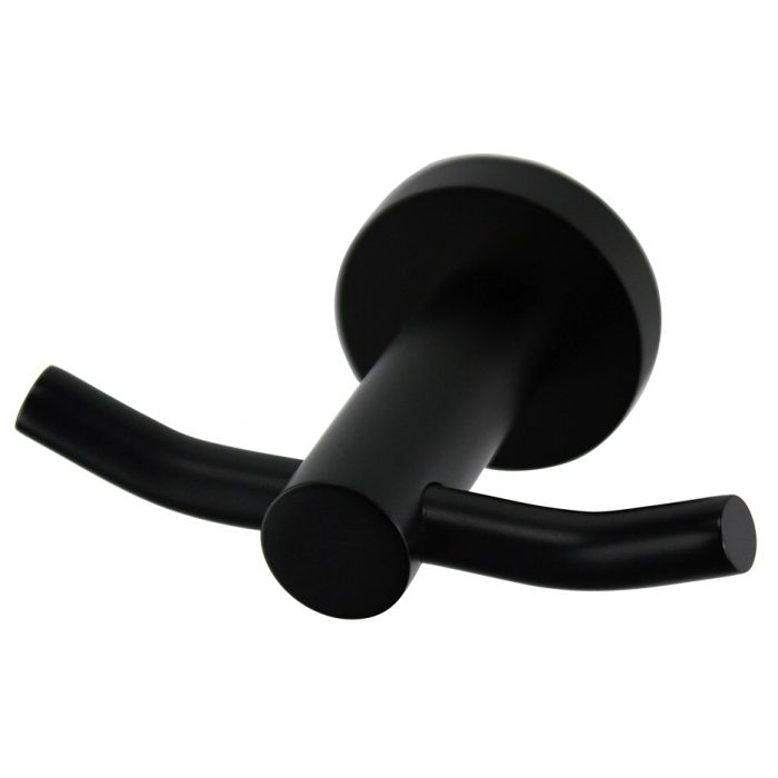 Modern National Mirage Double Robe Hook Matte Black