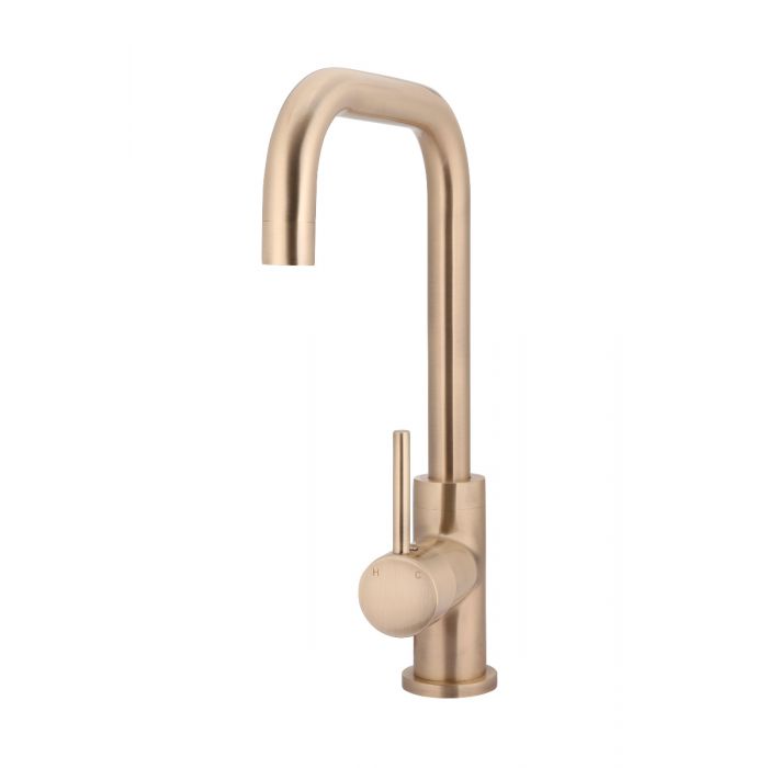 Meir Round Kitchen Mixer Tap Champagne MK02-CH