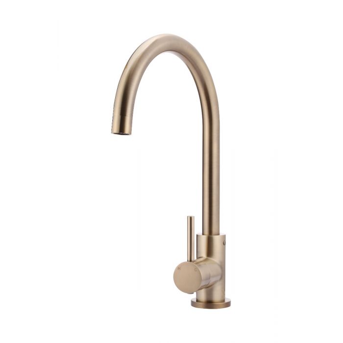 Meir Round Kitchen Mixer Tap Champagne