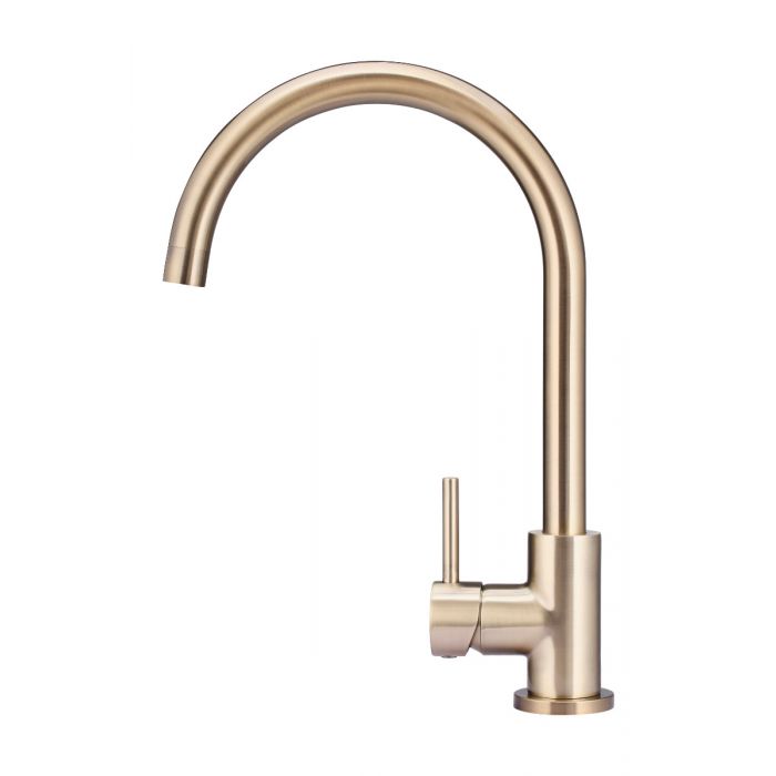 Meir Round Kitchen Mixer Tap Champagne