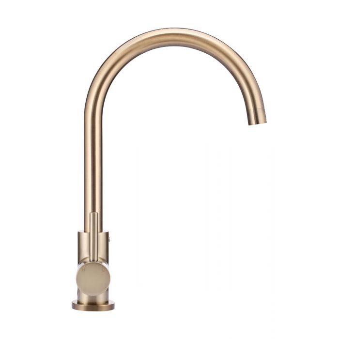 Meir Round Kitchen Mixer Tap Champagne