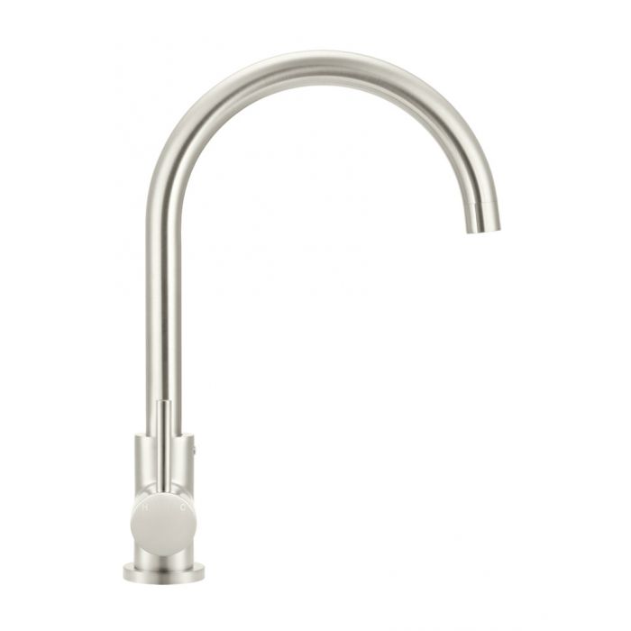 Meir Round Kitchen Mixer Tap Brushed Nickel