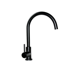 Meir Round Kitchen Mixer Tap Matte Black MK03