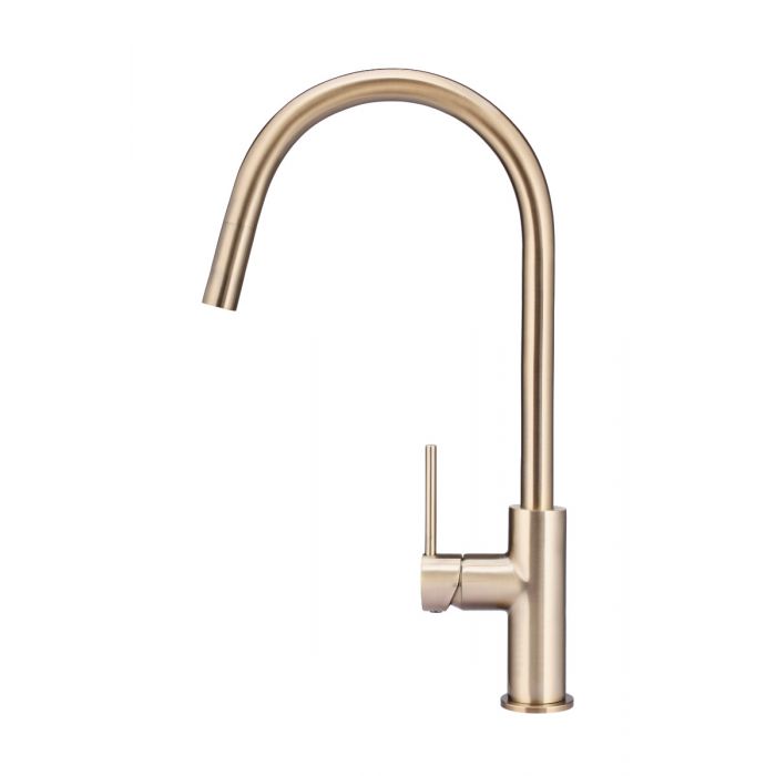 Meir Round Piccola Pull Out Kitchen Mixer Champagne