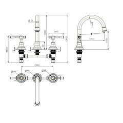 Modern National Montpellier Basin Set Brushed Nickel