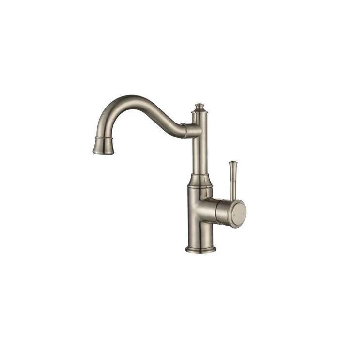 Modern National Montpellier Shepherds Crook Basin Mixer Brushed Nickel