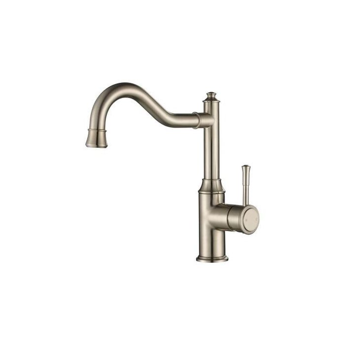 Modern National Montpellier Shepherds Crook Sink Mixer Brushed Nickel