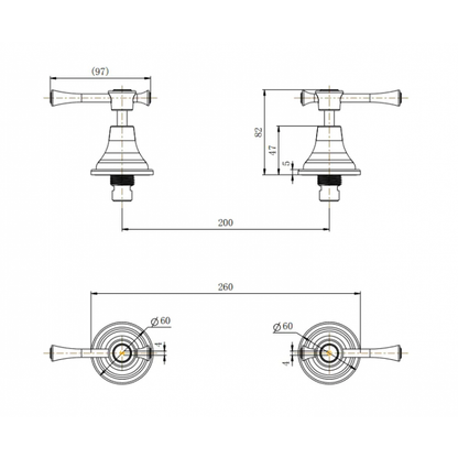 Modern National Montpellier Wall Tap Assemblies Brushed Nickel