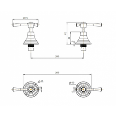 Modern National Montpellier Wall Tap Assemblies Chrome