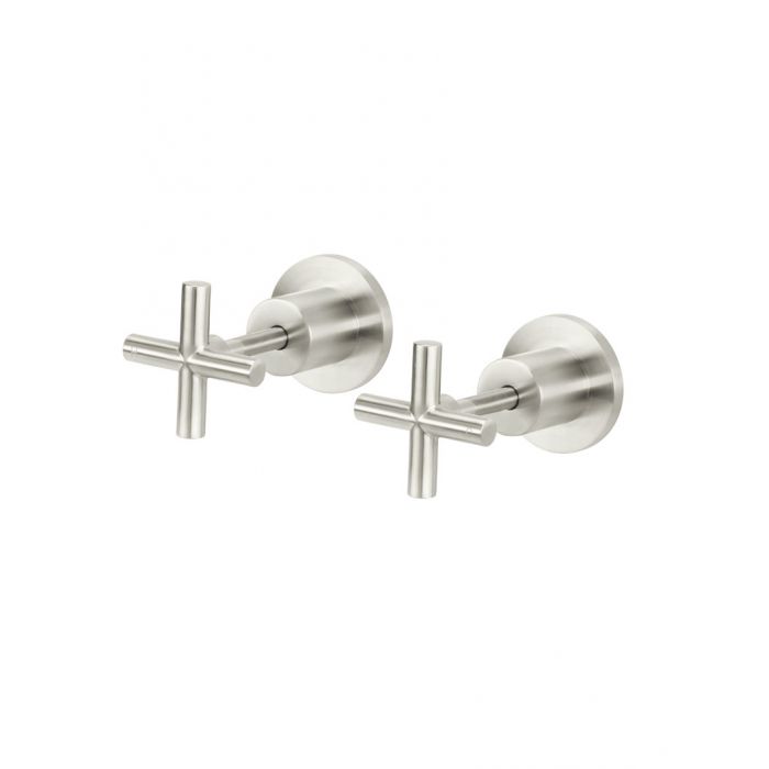 Meir Round Wall Top Assemblies Long Spindles Brushed Nickel