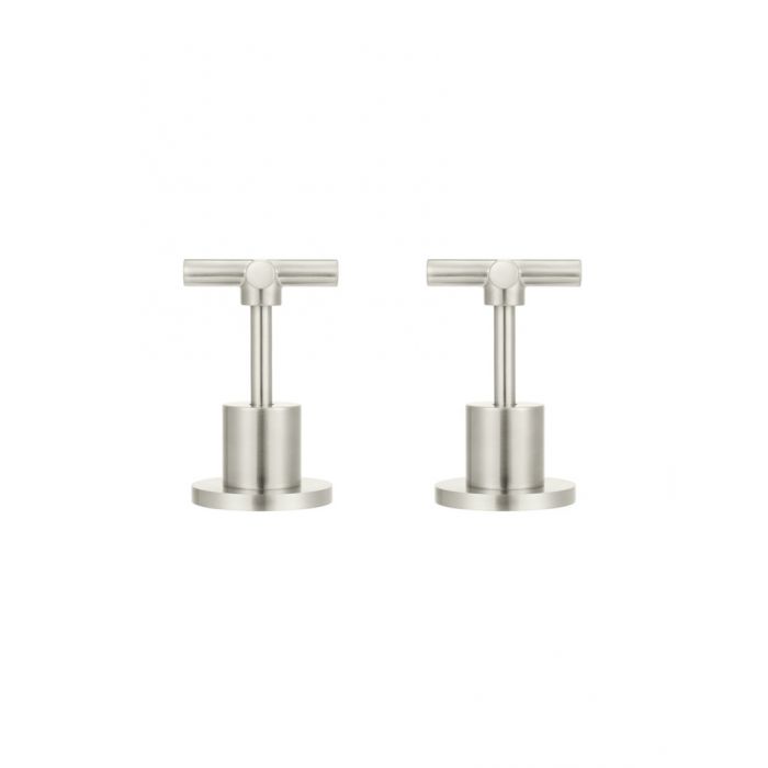 Meir Round Wall Top Assemblies Long Spindles Brushed Nickel