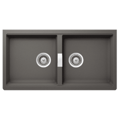 Abey 860 x 442 Schock Double Bowl Undermount Sink - Stone