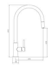 Naples Pull Out Sink Mixer - Brushed Nickel