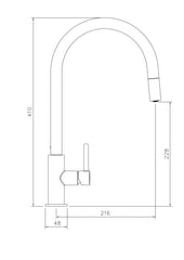 Naples Pull Out Mixer Tap - Matte Black