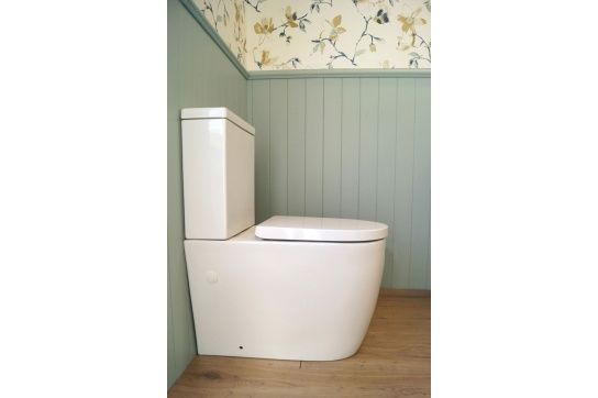 Narva Rimless Close Coupled Back to Wall Toilet Suite with Soft Close Quick Release Seat
