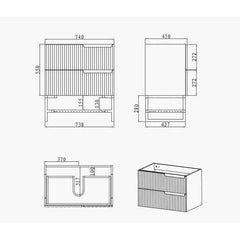 Otti 750mm Noosa CABINET ONLY Matte White