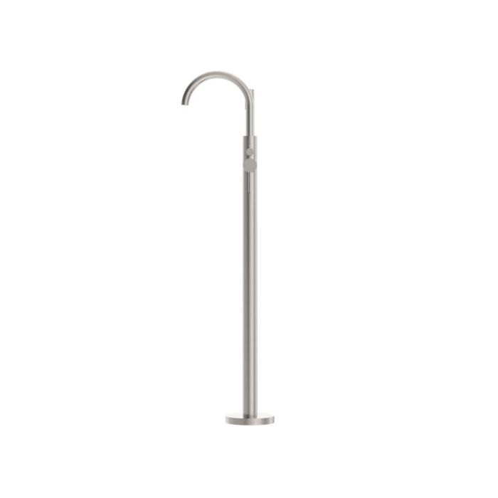 Nero Round Freestanding Bath Filler Mixer - Brushed Nickel