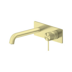 Mecca Wall Basin Mixer Combination w/ Plate - Brushed Gold