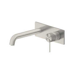 Mecca Wall Basin Mixer Combination w/ Plate - Brushed Nickel