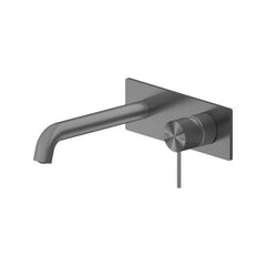 Mecca Wall Basin Mixer Combination w/ Plate - Gun Metal Grey