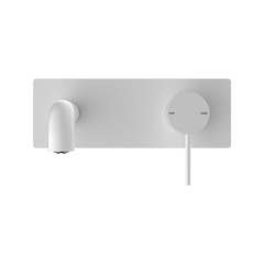 Mecca Wall Basin Mixer Combination w/ Plate - Matte White