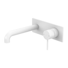 Mecca Wall Basin Mixer Combination w/ Plate - Matte White
