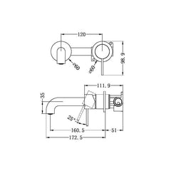 Mecca Wall Basin Mixer Combination Seperate Plate - Brushed Nickel